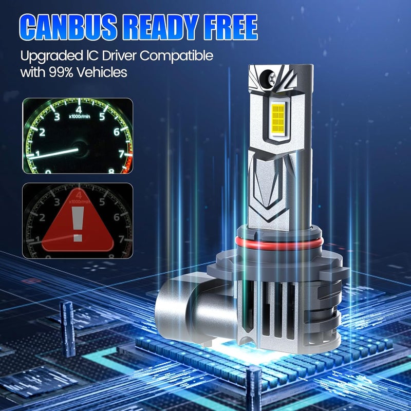 rimthin 9005 H11 Bulbs Combo, 800% Brighter H9 H8 HB3 Fog Lights, Real 1:1 Mini Size with Cooling Fan, Pack of 4 - Image 4